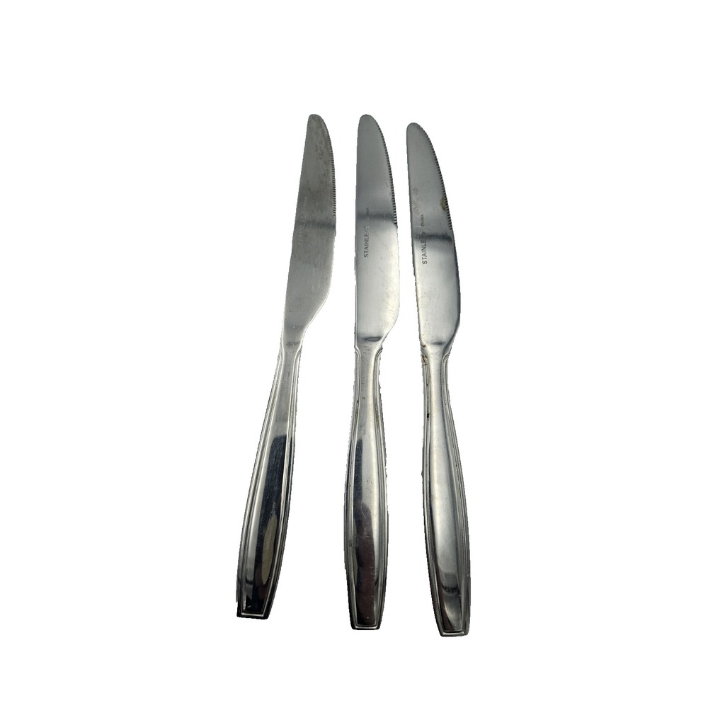 Stainless Steel Dinner Knives Set of‎ 3 China 8.5" Modern Flatware Silverware